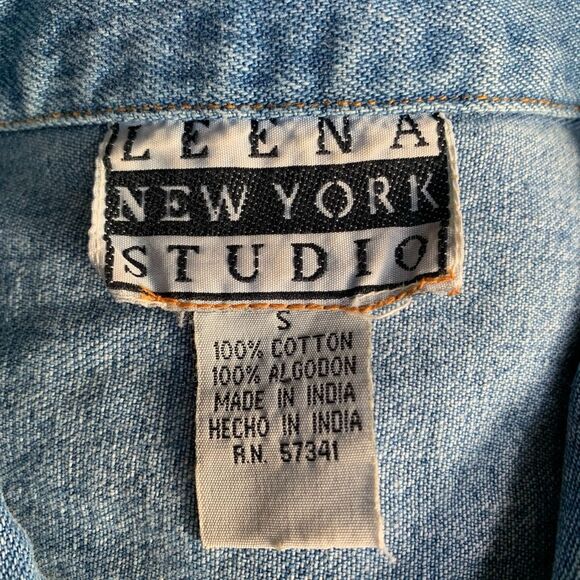 Upcycled Vintage Chambray Denim Vest White Lace Trim Small Custom OOAK Bohemian - Picture 8 of 11